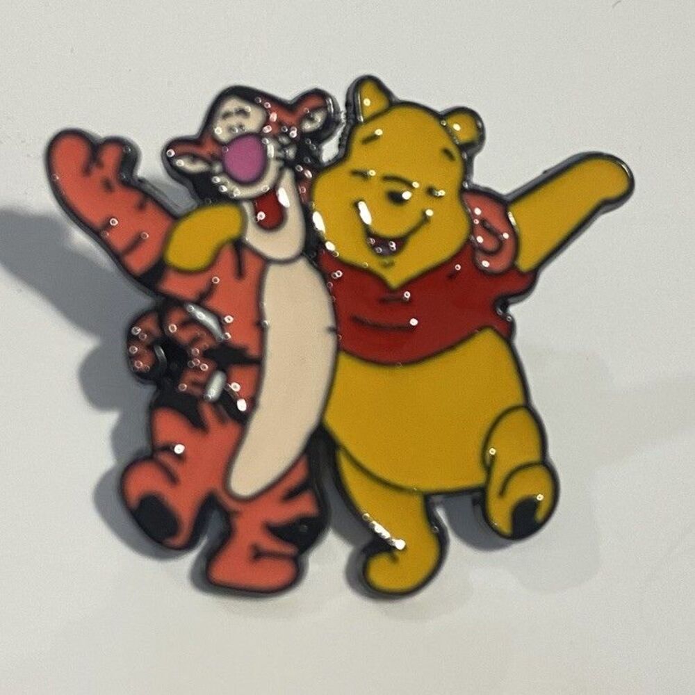 Disney Inspired Winnie the Pooh and Tigger Enamel Lapel Pin Dancing Friends Gift